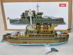 Steam Ship Green, wind up tin toy (~20cm)