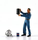 Figur: Bugatti Mechaniker Tankeinfüller - Blau (1:18)